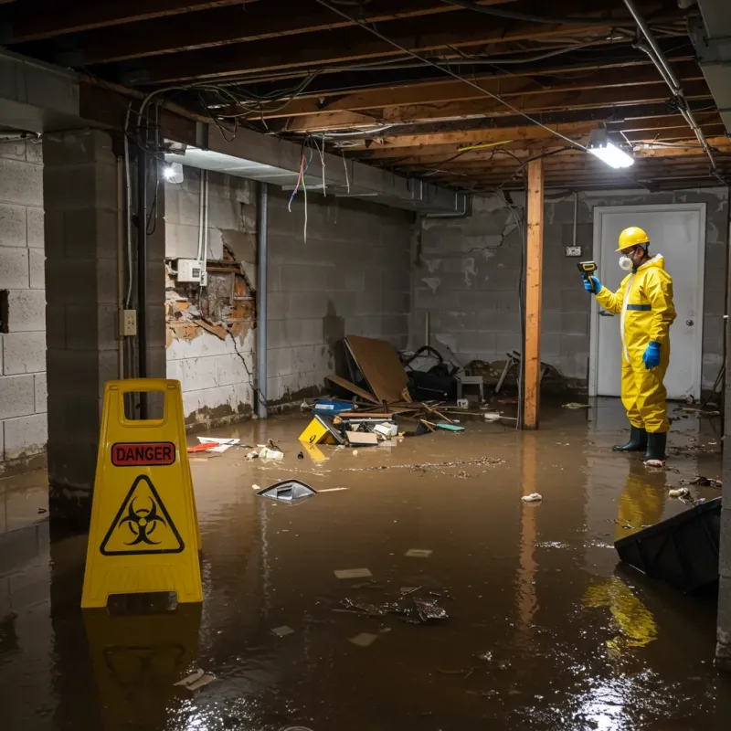 Flooded Basement Electrical Hazard in Cordova, AL Property