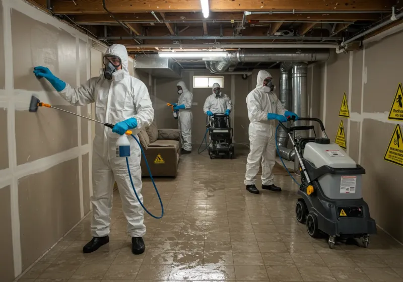 Basement Moisture Removal and Structural Drying process in Cordova, AL